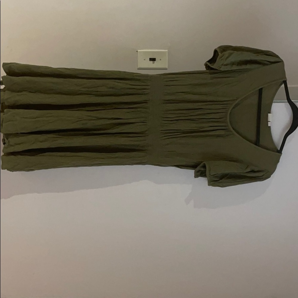 Crinkle smocked cap sleeve dress
